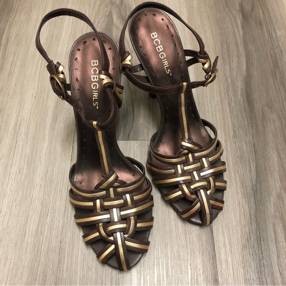 BCBGirls Women Unique Patterns High Heels Size 6.5 Vintage Style